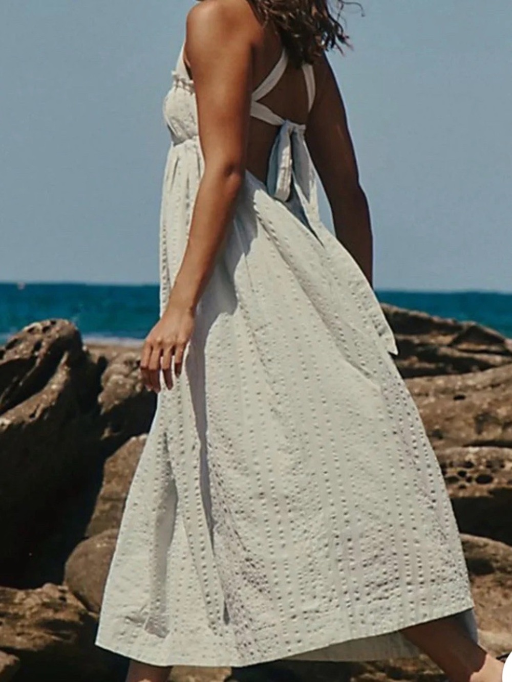 Free People Free-Est Poppy Cotton Seersucker Midi Dres - Picture 4 of 9